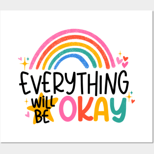 Everything Will Be Okay Motivational Positive Quote Posters and Art